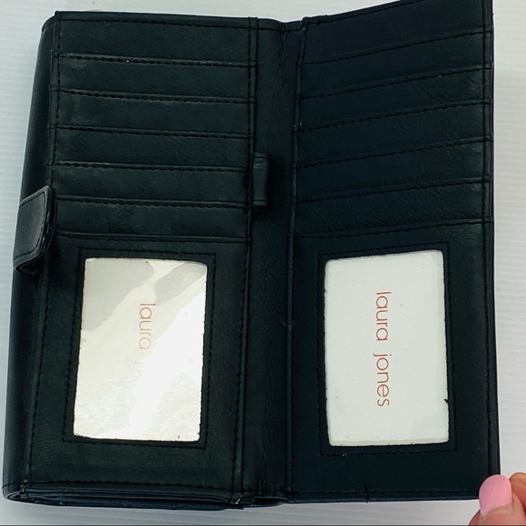 LAURA JONES Black Silver Butterfly Large Purse - Picture 6 of 7